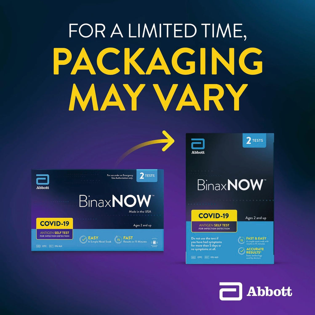 BinaxNOW COVID-19 Antigen Self Test, 1 Pack, 2 Tests Total, COVID Test With 15-Minute Results Without Sending to a Lab, Easy to Use at Home