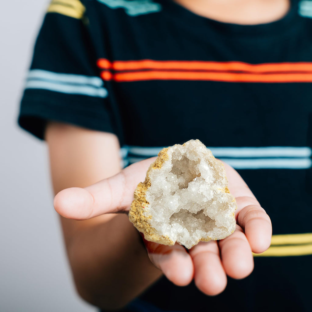 Dan&Darci Break Your Own Geodes - Hollow White Moroccan 1" - 2.5" Large, Medium, Small Geode for Kids - Science Kits for Kid Ages 8-12, 8-10, 12-14 Age - Discovery Toys Gifts