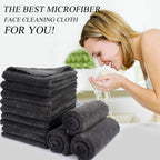 SUNLAND Microfiber Face Cloth Reusable Makeup Remover Facial Cleansing Towel Ultra Soft Face Washcloth 12inchx12inch 12 Pack Dark Grey