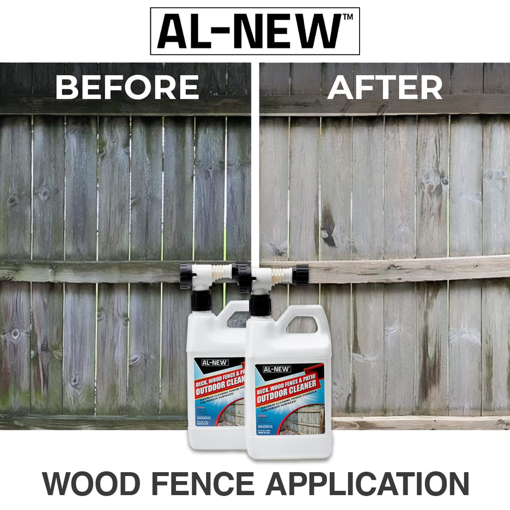 AL-NEW Outdoor Cleaner Combo Pack of 2 | Versatile Outdoor Cleaner Perfect For Use On Vinyl Siding, Composite Decking, Wood Fences, Outdoor Patios, Gutters, & More (Outdoor Cleaner Hose-End Combo Pack)