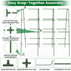 63"/5FT Heavy Duty Cucumber Trellis for Raised Beds, 16mm Metal Garden Trellis with Netting & Clips, Tall Vegetable Trellis for Tomatoes, Beans, Peas & Climbing Plants