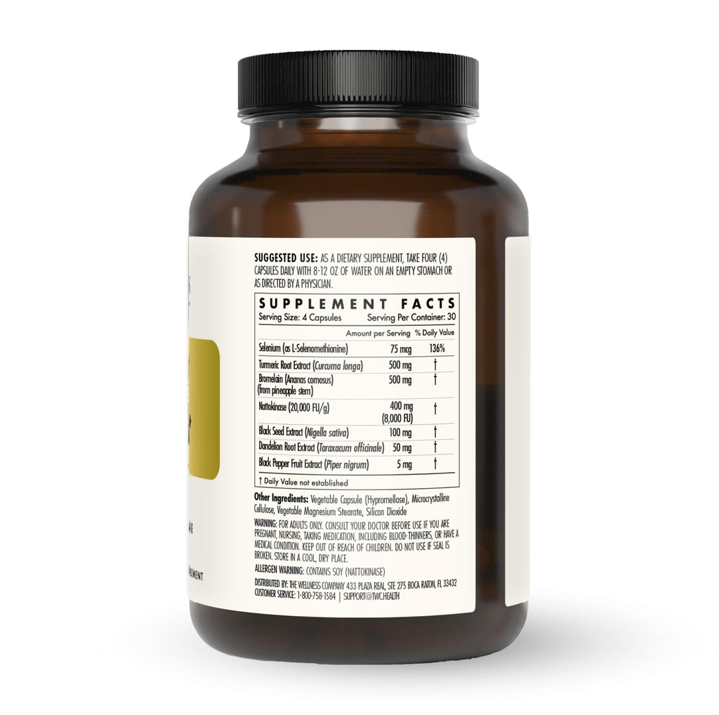 The Wellness Company Ultimate Spike Detox – Dr. McCullough Designed - 3-in-1 Nattokinase, Turmeric, & Bromelain Extra Strength | 120ct (1 Month Supply)