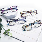 CLASAGA Progressive Multifocus Reading Glasses for Women, Pattern Print Blue Light Block Stylish Ladies Computer Readers (pattern design, 3.5, x)