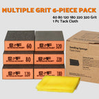 S&F STEAD & FAST Sanding Sponge 60 80 120 180 220 320 Grit 6 Pc, Tack Cloth
