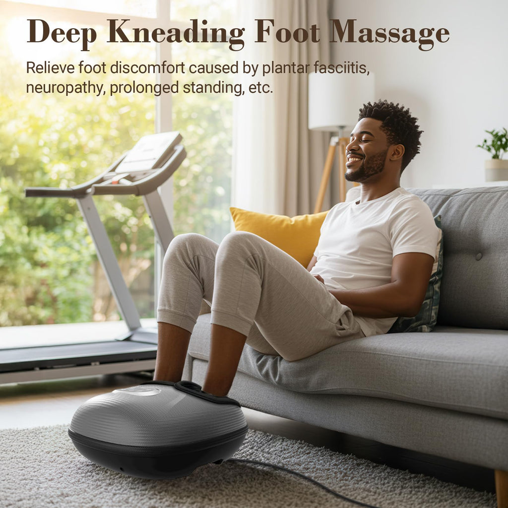 CuPiLo Foot Massager with Heat, FSA Eligible HSA Shiatsu Foot Massager Machine for Plantar Fasciitis, Adjustable Vibration & Pressure for Neuropathy Pain, Women Men Gifts, Fits Up to 12"(Gray)