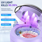 Ultrasonic Retainer Cleaner Machine, 45kHz Ultrasonic Denture Cleaner with 200ML Capacity & 4 Modes for Dental Cleaning Pod, Aligners, Mouthguards, Retainers, Jewelry, Purple