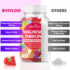 1000mg Magnesium L-Threonate Gummies for Kids & Adults - Muscle & Nervous System Support, Vegan, Sugar-Free Strawberry Flavor, 120 Gummies