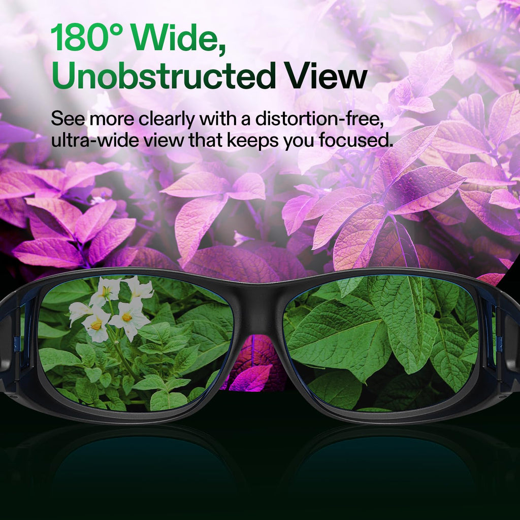 VIVOSUN Grow Room Glasses, Indoor Hydroponics LED Grow Light Glasse, Anti-UV Glasses for Visual Eye Protection, 1pcs