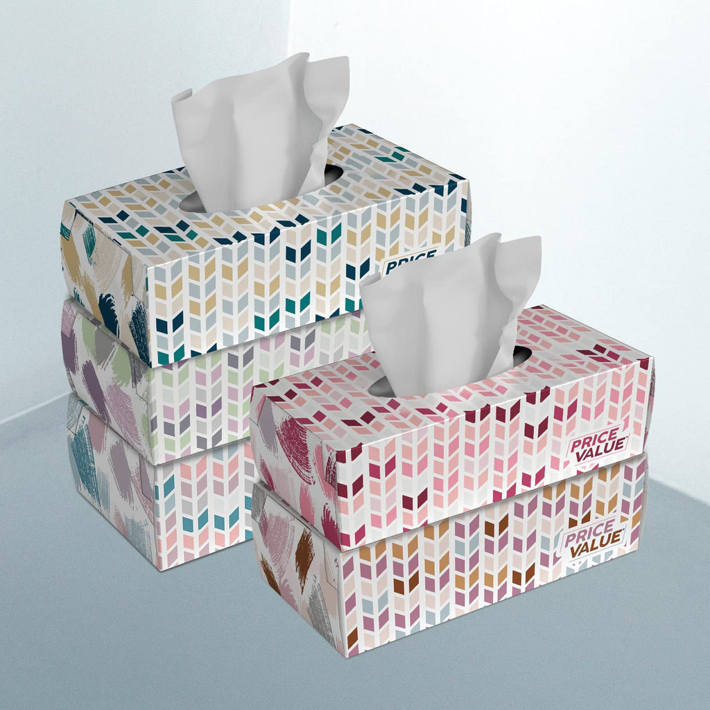 Price Value Facial Tissues boxes 230 Sheets Per Box 8 Boxes. Premium Soft Gentle and Durable in A Stylish Box - 1,840 Sheets