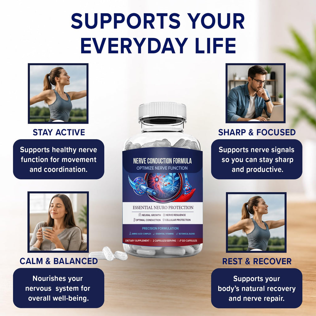 M PAIN MANAGEMENT TECHNOLOGIES Nerve Support Supplement - Nitric Oxide/L-Arginine - Feet Hand Legs Toe Maximum Strength Nerve Support Formula 120 Caps