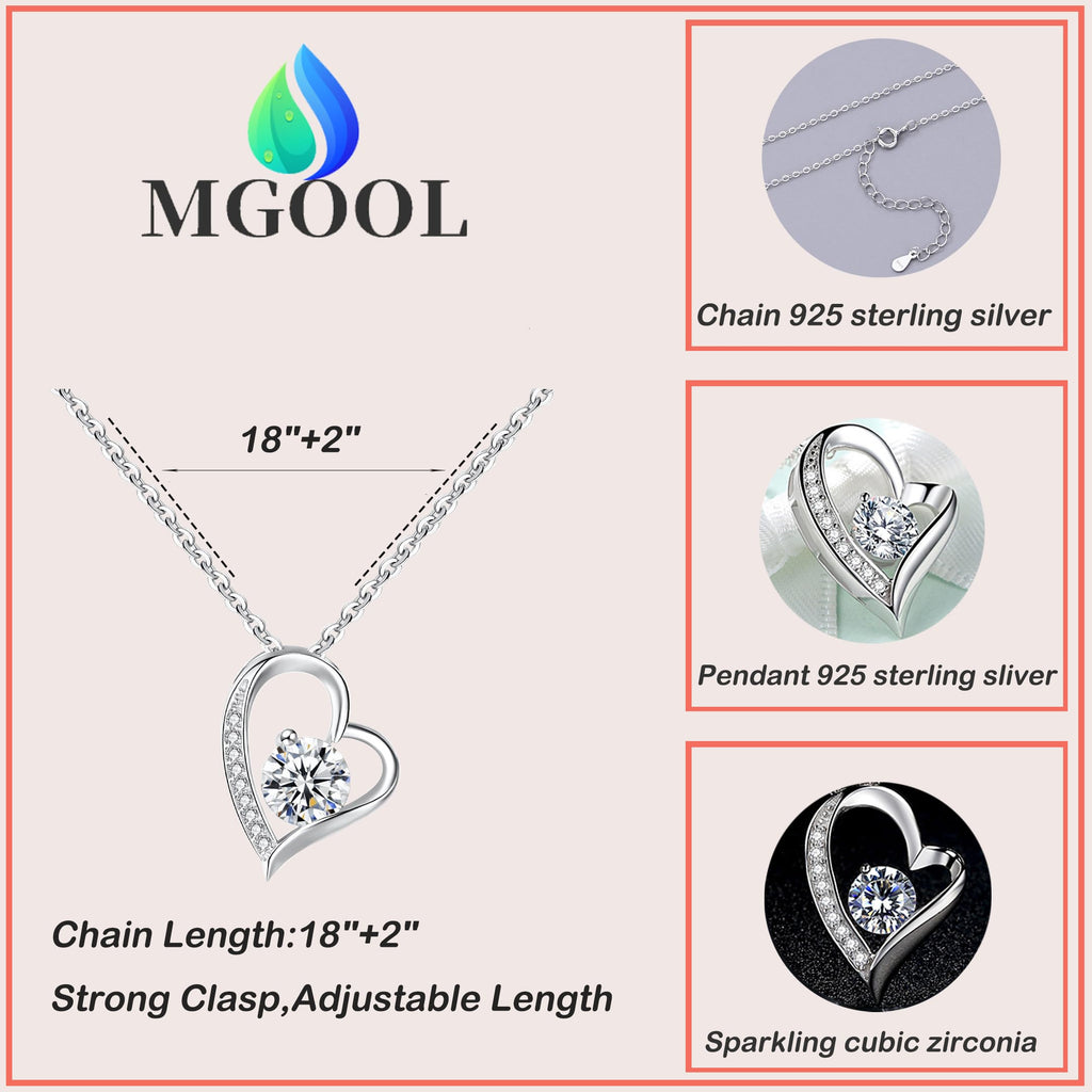 Mother In Law Necklace 925 Sterling Silver Mother In Law Christmas Gifts Mothers Day Gifts For Mother In Law With Message Card &Gift Box (688-Love heart01)