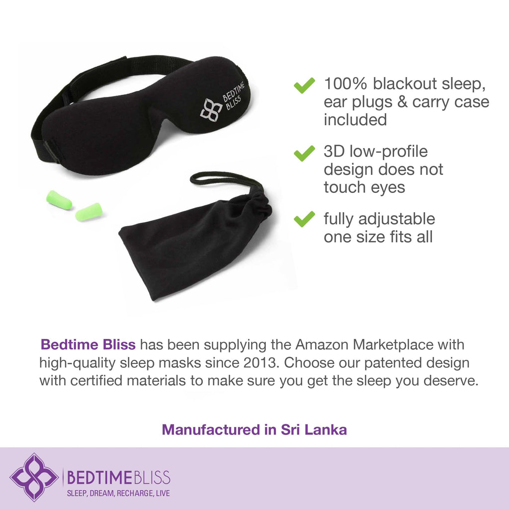 Eye Mask for Sleeping | Sleep Mask Men/Women Better Than Silk Our Luxury Blackout Contoured Eye Masks are Comfortable - This Sleeping mask Set Includes Carry Pouch and Ear Plugs (Lavender)