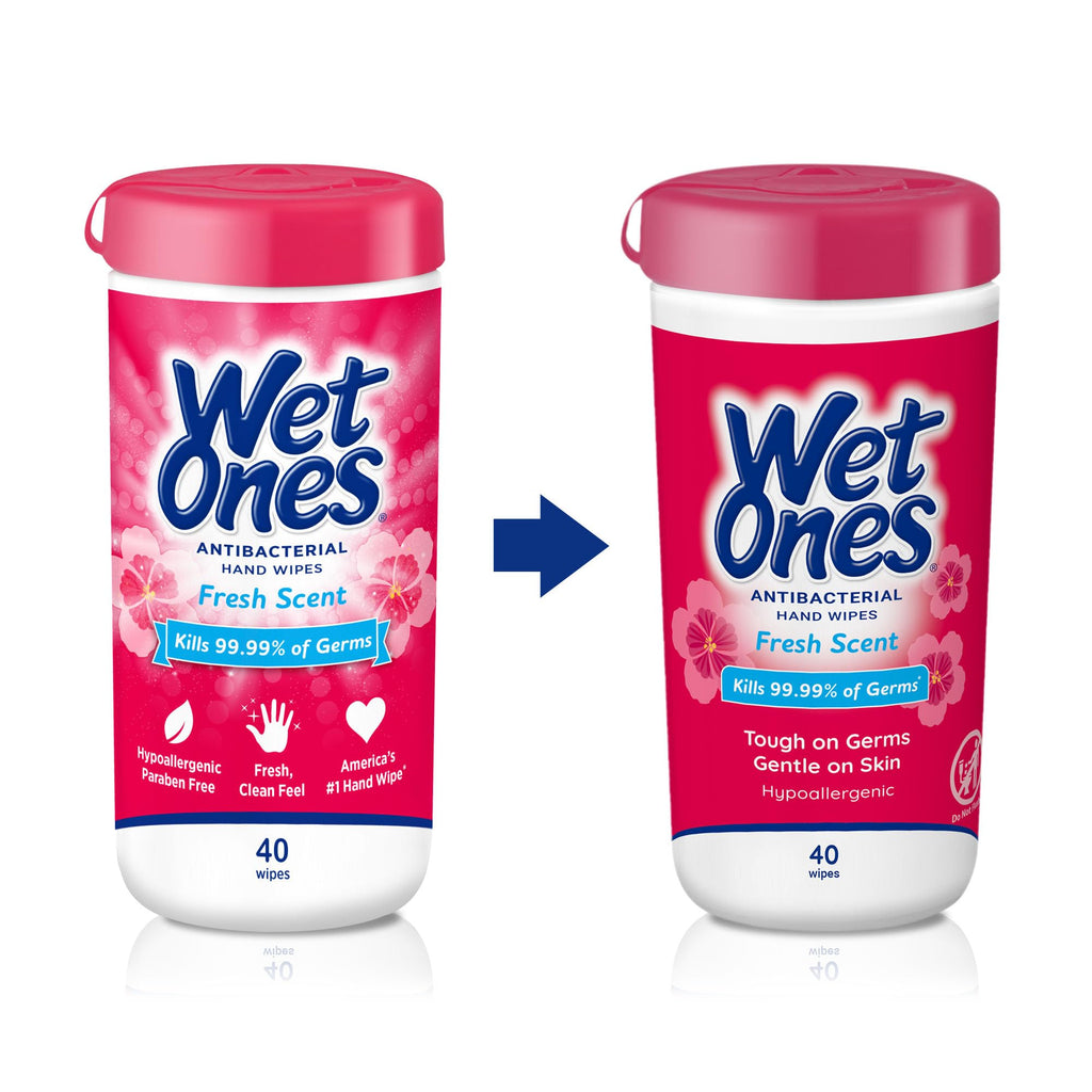 Wet Ones Antibacterial Hand Wipes, Fresh Scent Wipes | Antibacterial Wipes, Hand Sanitizer Wipes, Wet Ones Wipes, 40 ct. Canister (6 pack)
