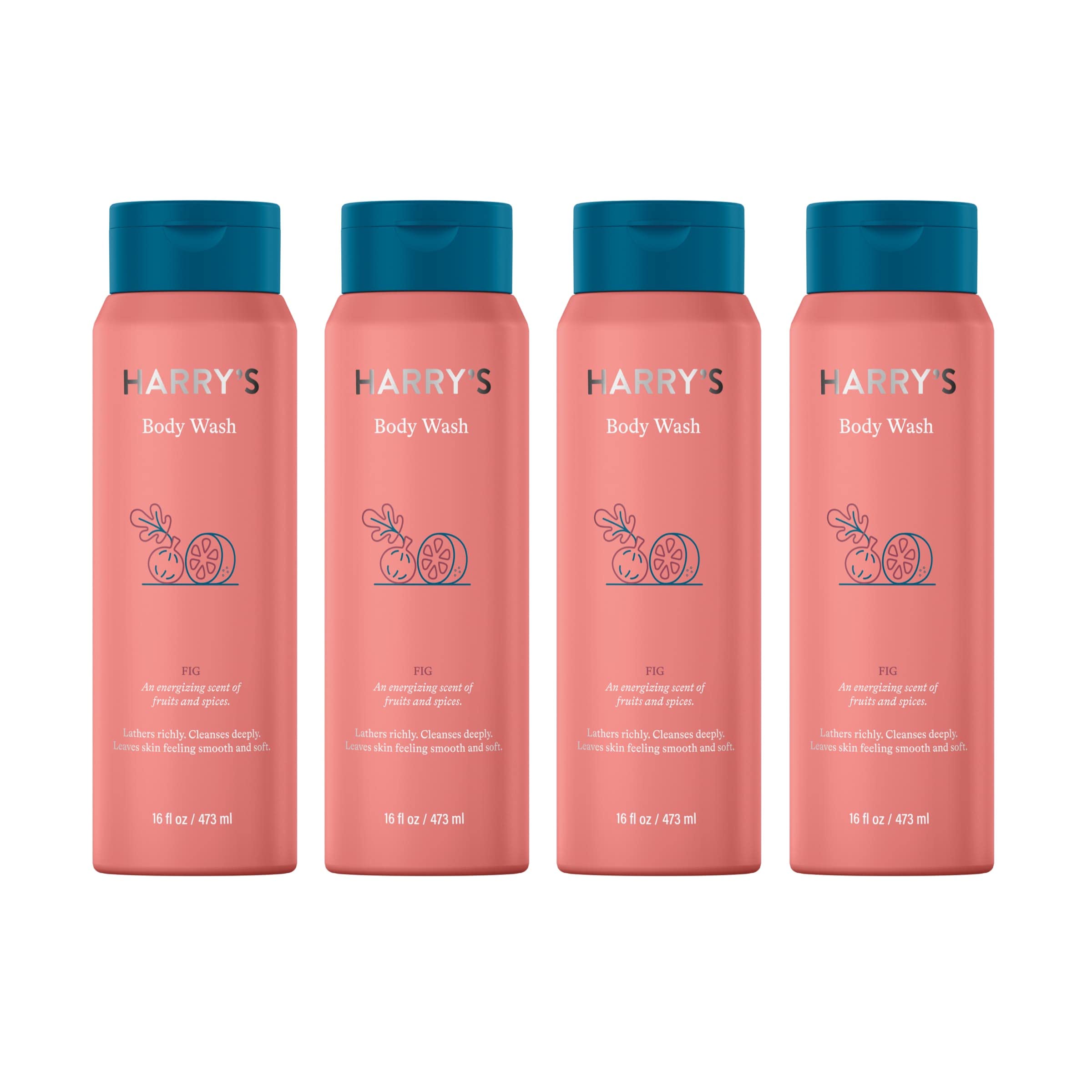 Harry's Men's Body Wash - Body Wash for Men - Fig, 16 Ounce (Pack of 4) Packaging May Vary