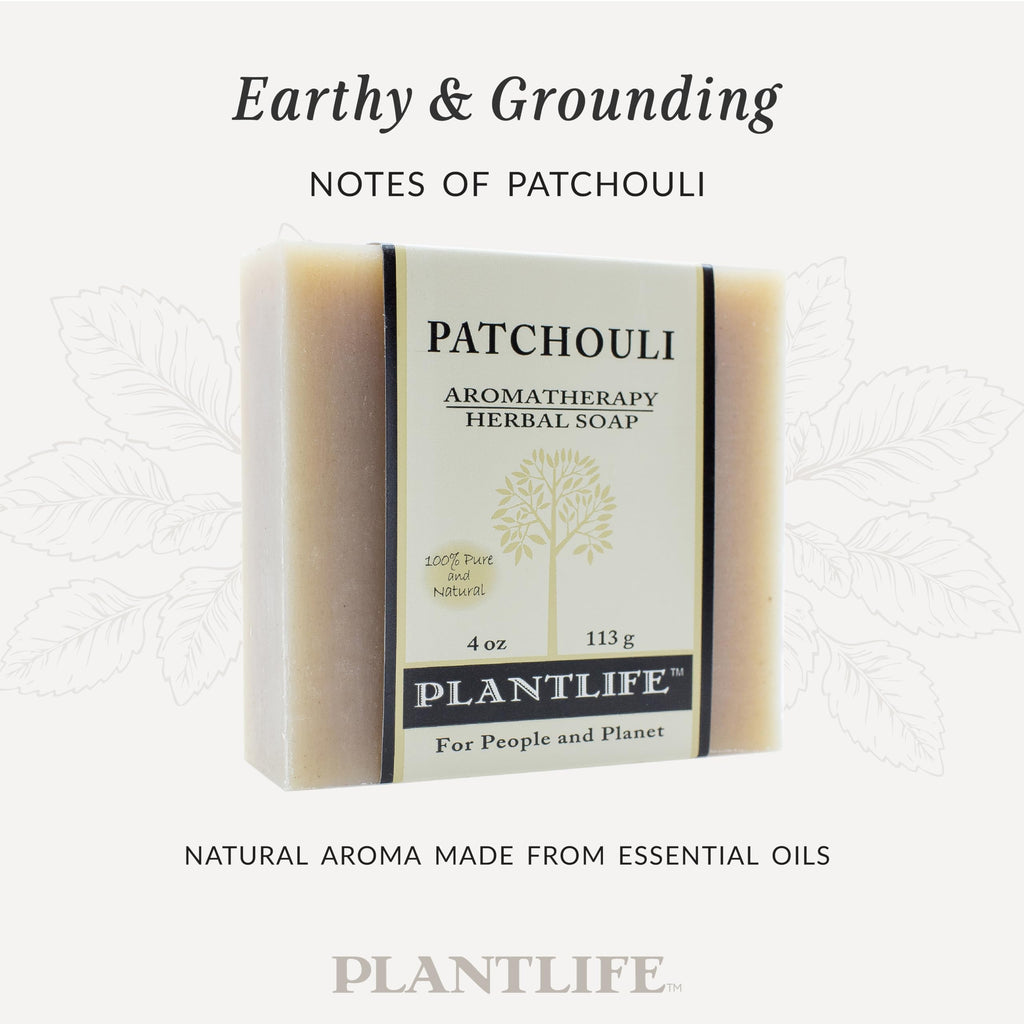 Plantlife Patchouli 6-pack Bar Soap - Moisturizing and Soothing Soap for Your Skin - Hand Crafted Using Plant-Based Ingredients - Made in California 4oz Bar