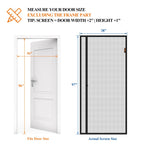 MAGZO Magnetic Screen Door, Fits 36'' x 96'' Door, Reversible Left Right Side Opening, Scratch-Proof Polyester, Pet&Kids Friendly, Easy Install with Hook&Loop, Keep Annoying Creatures Out, Grey