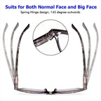 DAMIDEO 5 Pack Blue Light Blocking Oversize Reading Glasses Men Large Head Wide Frame 3.5 Readers Lightweight Eyeglasses