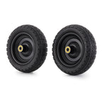 Gorilla Carts 4- Pack 10 Inch No-Flat Replacement Wheels, Heavy Duty Solid Tire - Airless Polyurethane Tires w/ 2.16” Hub, 5/8” Bore for Lawn & Garden Utility Cart and Hand Truck