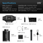 AC Infinity Air Filtration PRO Kit 4”, AI Controller with WiFi App Control