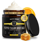Organic Beef Tallow for Skin - 4 OZ (Citrus) — Grass Fed Beef Tallow for face + Body — US-Made Whipped Tallow and Honey Balm Moisturizer for Dry and Sensitive Skin, Eczema, Rosacea (No Additives)