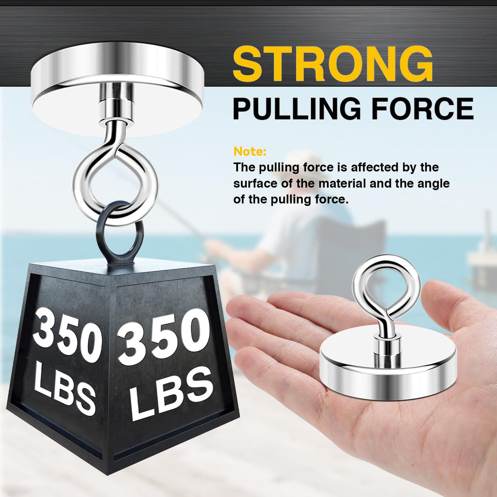 DIYMAG Fishing Magnet, 2 Inch 350 Lbs Large Strong Magnets for Lifting