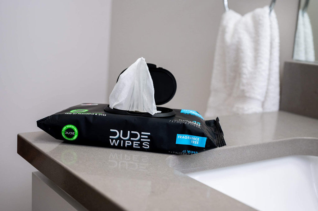 DUDE Wipes - Flushable Wipes - 12 Pack, 288 Wipes - Unscented Extra-Large Adult Wet Wipes - Vitamin-E & Aloe - Septic and Sewer Safe