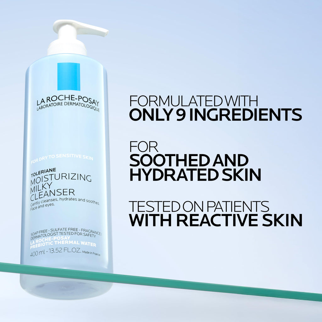 La Roche-Posay Toleriane Moisturizing Milky Cleanser with Glycerin, 13.5oz