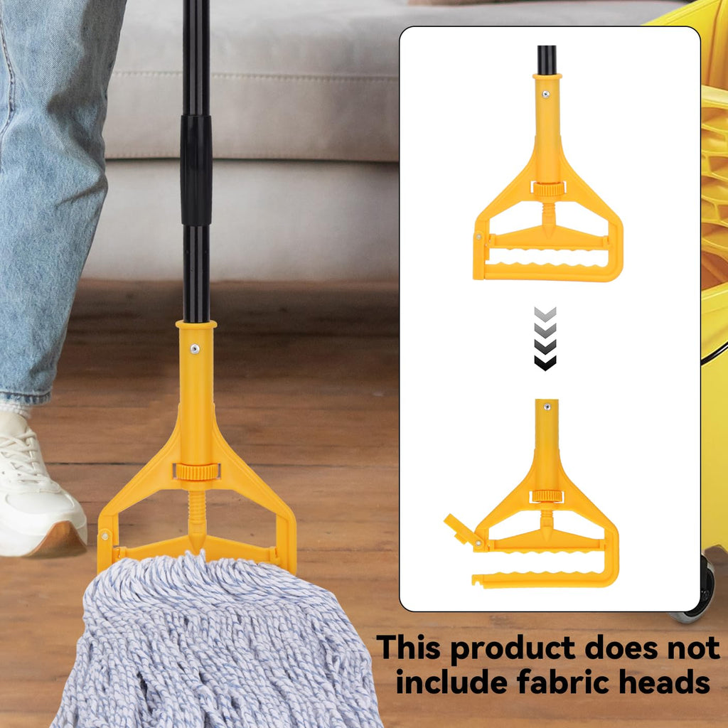 BeiLan Mop Handle Commercial Heavy Duty - 57 Inch Industrial Metal Mop Stick Replacement for Floor Cleaning - Professional Mops Head Replacement Holder