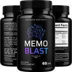 (3 Pack) Memo Blast Capsules - Official MemoBlast Premium Formula Supplement Pills, Advanced Support Formula for Overall Health & Wellness, All Natural Vive Nervo Review, 180 Capsules for 3 Months