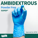 Supmedic Vinyl Disposable Exam Gloves, 4 Mil Powder-Free Latex-Free Food Grade Cooking Cleaning Medical Glove, Blue 100 Pcs (X-Large)