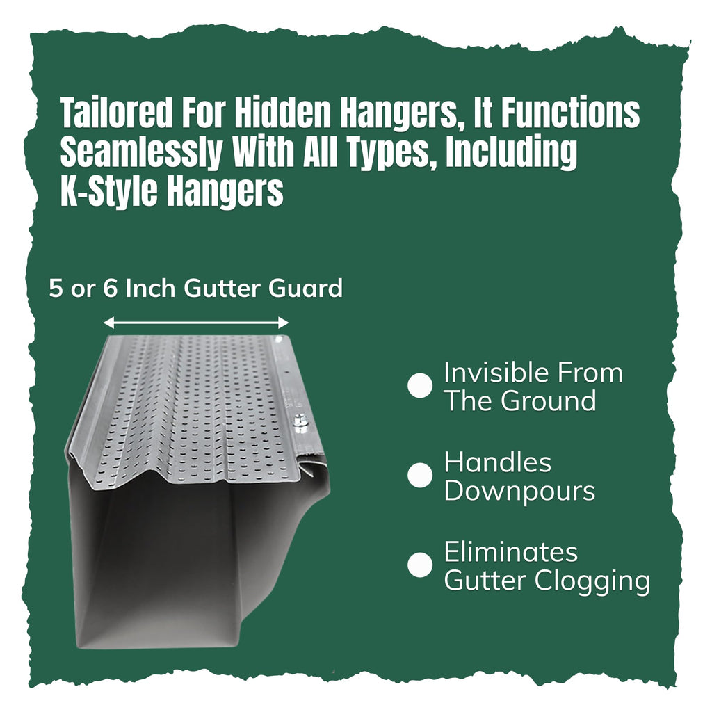 A-M Gutter Guard – Premium Heavy-Duty Lifetime Quality Aluminum - Leaf & Debris Protection, (6 Inch - 31 Feet, Mill Finish) - DIY Easy - Made in The USA