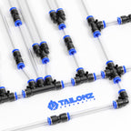 TAILONZ PNEUMATIC 5/32 inch or 4mm od Push to Connect Fittings Pneumatic Fittings Kit 10 Spliters+10 Elbows+10 tee+10 Straight (40 pcs)