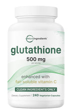 Micro Ingredients Glutathione 500mg with 100mg Vitamin C Supplement, 240 Veggie Capsules | Reduced Glutathione + Fat Soluble Ascorbyl Palmitate Complex | Non-GMO, Filler Free
