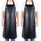 Homsolver 2 Pack Waterproof Rubber Aprons, Heavy Duty Butcher for Men, Chemical Resistant Vinyl Apron, 39" Lightweight Adjustable Plastic Aprons for Dishwashing