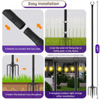 zoegi 6 Pack 10Ft String Light Poles,Light Poles for Outside Lights with Fork,Outdoor Brackets Hanging Lights,Metal Stand for Deck Patio,Backyard,Wedding,Deck,Party