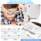 GUOUBUO Magnifying Glass with Light, 1.5X-5.0X Magnifying Glasses, Rechargeable Magnifier Headset with Light, Head Magnifier with 4 Detachable Lenses, Magnify Glasses for Close Work Crafts Jewelry