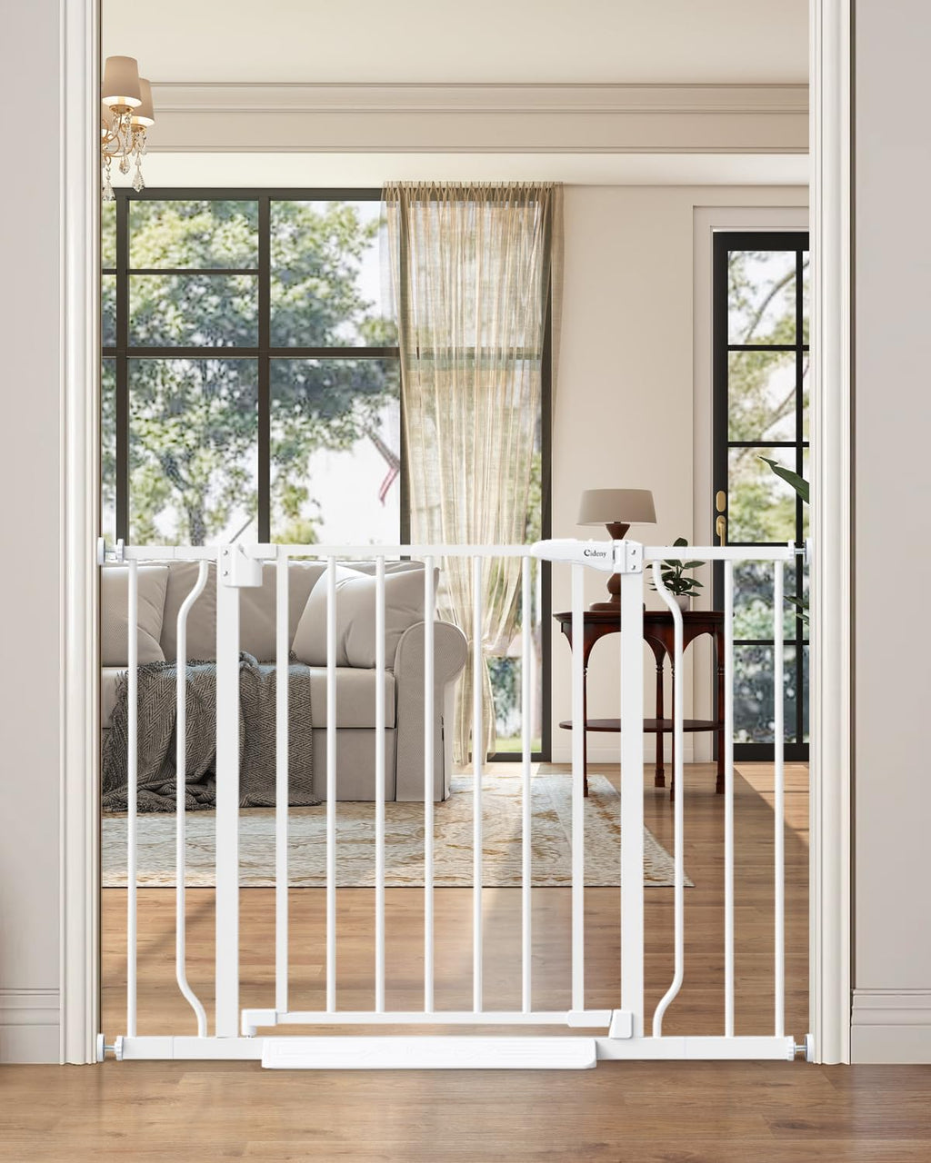 Cideny Baby Gate Auto Close, 29"-40" Dog Gate Indoor for Stairs & Doorways