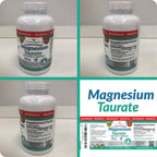 Magnesium Taurate 400mg | High Absorption | 200 Capsules for Sleep, Heart Health, Calm, Joint Supplement for Women and Men | Pure Elemental Mag Powder Plus Taurine - Extra Strength Pills