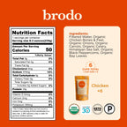 Brodo Organic Chicken Bone Broth, Protein-Rich Bone Broth with Collagen, Nourishing Chicken Broth Low Sodium for Sipping and Cooking, Slow-Simmered for Deep Flavor, (4x 25 oz. Pouches)