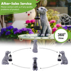 Goodeco Dog Statue with Solar Lantern - Cute Garden Dog Figurines