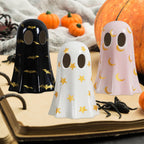 DAZONGE Set of 3 Halloween Ceramic Ghost Halloween Decorations Indoor