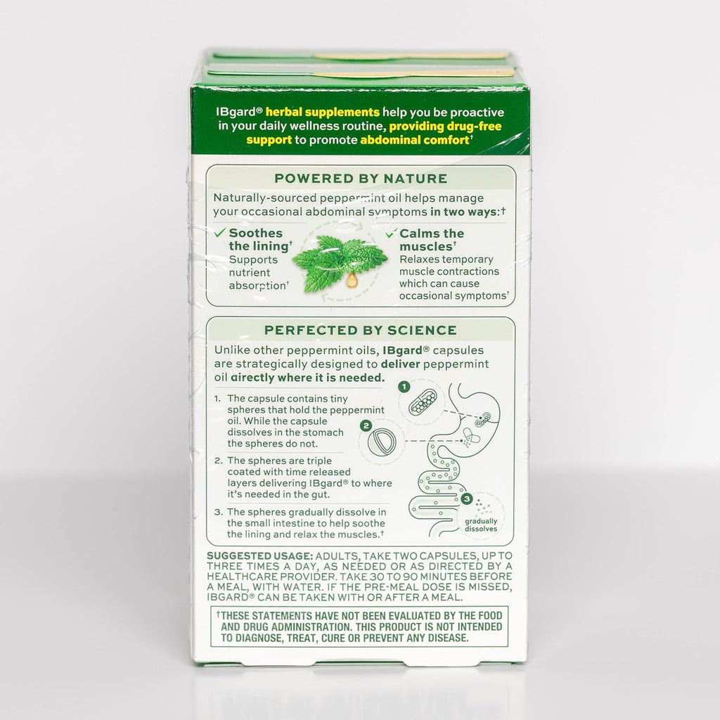 IBgard Gut Health Supplement, Peppermint Oil Capsules for Abdominal Comfort, 96 Capsules