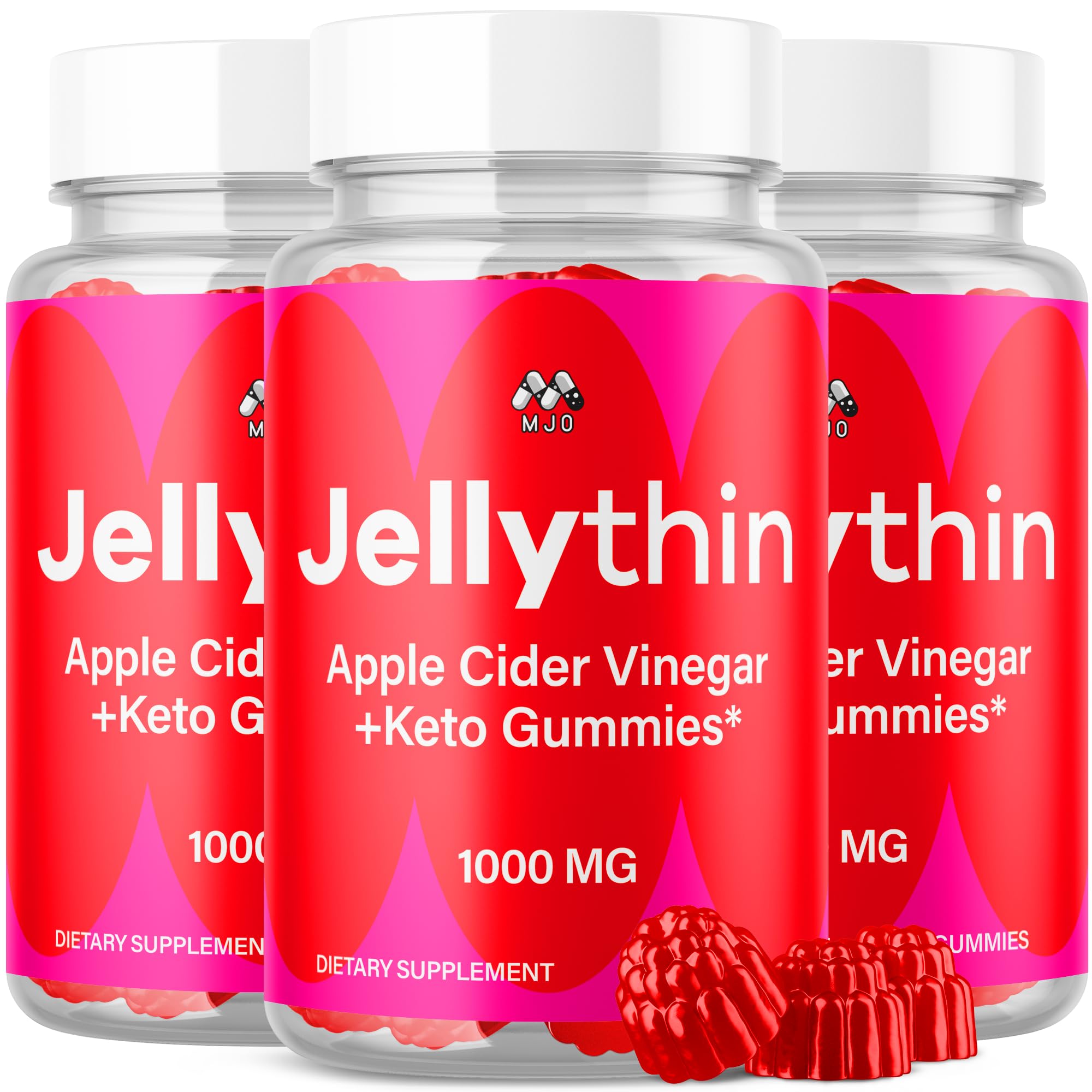 (3 Pack) Jelly Thin Weight Management Gummies, Official Jellythin Gummys with All Natural Ingredients, Advanced Jelly Thin Health and Wellness Support Maximum Strength Multivitamin Blend (180 Gummies)