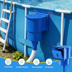 Above Ground Pool Skimmer, Heavy Duty Through-Wall Mount Pool Skimmer Kit with Accessories, Universal Fit for Standard Wall Openings, Klein Blue in-Wall Surface Skimmer Includes Leak-Free Teflon Tape