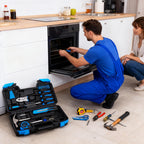 39 Piece Basic Home Tool Set Household Tool Set General Repair Small Hand Tool Kit in Toolbox Storage Case for Home Garage Office College Dormitory Use, Blue