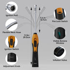 YZLighter Butane Lighter Torch Long Lighter Refillable Lighter Windproof with Visual Fuel Window Flexible Extra Long Torch Lighter for Fireplace Candles (No Butane Included) (Orange, 1 Pack)