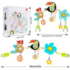 Lynncare Adjustable Arch Bassinet Toys for Infant & Toddlers, Stroller Arch, Baby Crib Toys with Fascinating Hanging for Stimulating Baby’s Senses and Developing Motor Skills