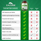 Zazzee USDA Organic Moringa Oleifera Leaf Extract 20:1, 20,000 mg Equivalent, 180 Vegan Capsules, Certified Kosher, High Potency Superfood Supplement, Antioxidant & Cellular Support, Made in The USA