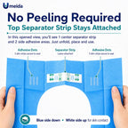 Umeida 50 Count Disposable Toilet Seat Covers, XL Waterproof Travel Pack, Center Strip Stays Attached, Adhesive Tabs, Individually Wrapped for Public Restrooms, Airplane, Kids and Adults