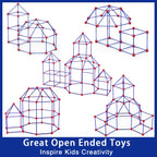 V-Opitos 180 Pack Fort Building Kits for Kids Age 4, 5, 6, 7, 8+ Years Old, Creative STEM Building Toys for DIY Castles, Tunnels, Play Tent, Ideal Christmas, Birthday Gifts for Boys & Girls